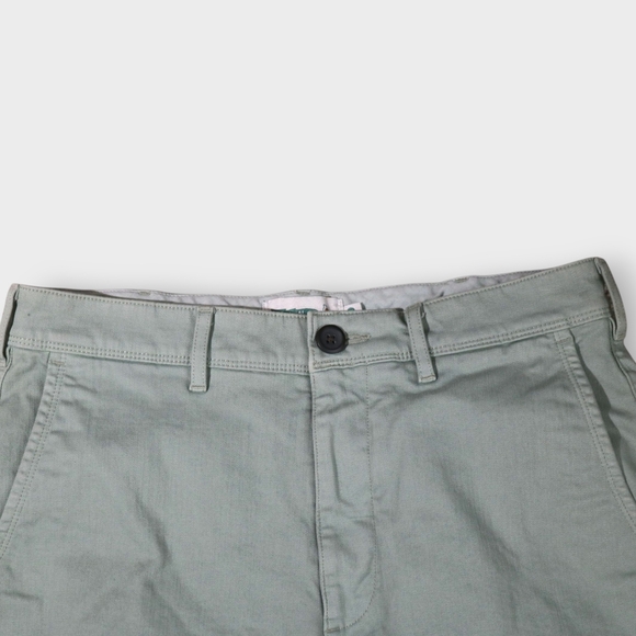 Wellen Shorts Mens Size 31 Green Chino Flat Front Casual 9 Inseam Huckberry Golf - Picture 2 of 6